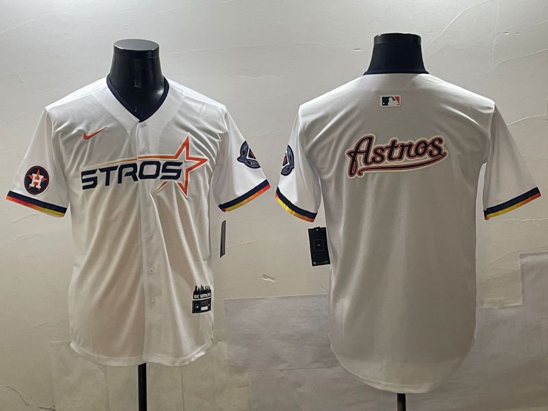 Men Houston Astros Blank White Three generations Joint Name 2025 Nike MLB Jersey style 14